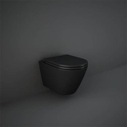 Capac WC, RAK, Feeling, cu soft close si quick release, negru mat