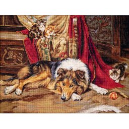 Set goblen de cusut, cu diagrama, Prieten indispus, 32x24 cm