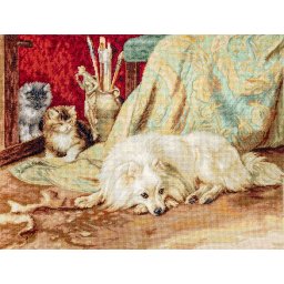 Set goblen, Caine si pisici, 30x23 cm