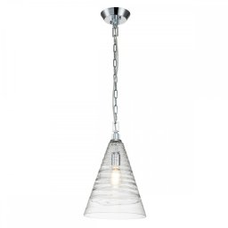 Pendul Elmore QN-ELMORE-P-PC, 1x60W E27, H:min 59,4 cm - max 215,1 cm, D:29,5 cm, metal crom, sticlă transparentă