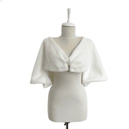 Bolero mireasa, alb cu blanita, scurt - L 41cm - ILIF210011