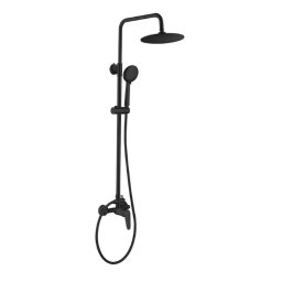 Coloana dus cu baterie dus, negru mat, para superioara rotunda, 3 functii, Kuchinox PQR 70OB