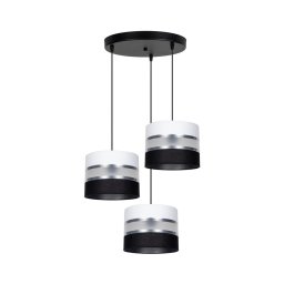 Lustră pe cablu CORAL 3xE27/60W/230V negru/alb/crom d. 45 cm