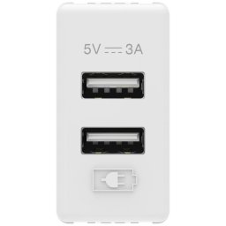 Incarcator USB tip A+A 3A 1 modul Gewiss System GW20362