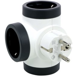 Bloc priza 3 iesiri laterale Premium rotativ 2P+T 16A alb-negru Legrand 694521