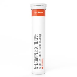GymBeam B-Complex 100% efervescent 20 tab. portocală