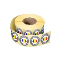 Rola etichete autoadezive personalizate Produs in Romania , diametru 30 mm, 1000 buc rola