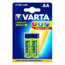 1x2 Varta Rechargeable Accu AA Ready2Use NiMH 2100 mAh Mignon