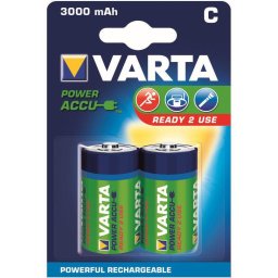 1x2 Varta Rechargeable Accu C Ready2Use NiMH Baby 3000 mAh