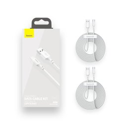 USB la USB Type-C, 1.5 m, 40W, 5A, (Set 2 Bucati), TZCATZJ-02, Alb
