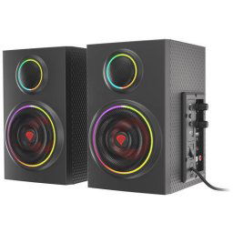 HELIUM 300BT, 24W, 2.0, Bluetooth, Cutie de lemn, RGB, Bass Control, Jack 3.5mm/RCA, Negru
