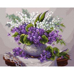 Set pictura pe numere, cu sasiu, Aroma de primavara, 40x50 cm