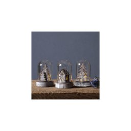 Eglo 410046 - Set de 3 decorațiuni LED de Crăciun KUPOL, LED 0,06 W, 1x CR2032, maro