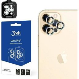 Protectie premium camera foto 3mk Lens Protection Pro pentru Apple iPhone 12 Pro Max, Cadru aluminiu, Negru