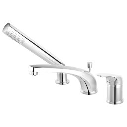 Baterie Ferro Cobo 3 gauri cu montaj pe cada, cartus ceramic, crom