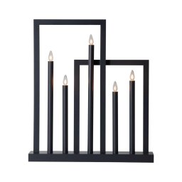 Sfeșnic de Crăciun FRAME 5xE10/3W/230V negru Eglo 410952