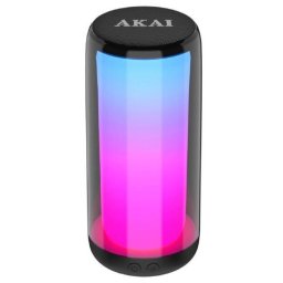 Boxa portabila activa Akai CS2-GLOW, 10 W, Bluetooth, USB, micro SD card slot, lumini disco