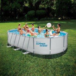 Set piscina ovala Elite Frame 4,88 m x 3,05 m x 1,07 m cu cadru metalic Summer Waves