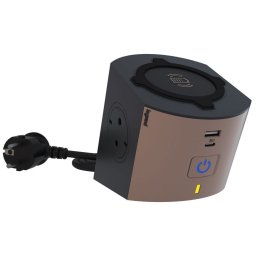 Bloc multipriza mobil 2x2P+T si incarcator inductie si USB A+C intrerupator 2m gri brun-gri inchis Legrand 694500