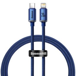 Crystal USB-C to Lightning, 20W, 1.2m blue