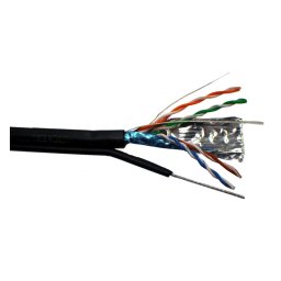 Cablu CAT5 FTP cu Sufa Cupru Solid 305m – Ecranat cu Folie de Aluminiu, Protectie UV, Conform ISO/IEC11801