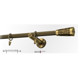 Galerie simpla picior universal striat SEVILLA 19 mm - aur antic