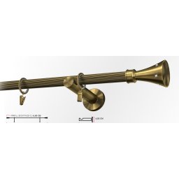 Galerie simpla picior universal striat CARTER 19 mm - aur antic