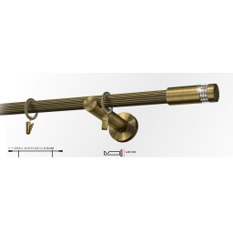 Galerie simpla picior universal striat XANTOS 19 mm - aur antic