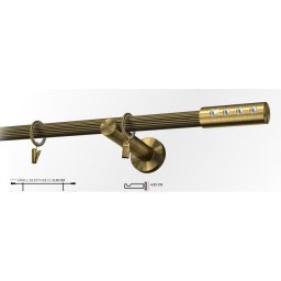Galerie simpla picior universal striat ALLURE 19 mm - aur antic