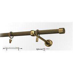 Galerie simpla striat DOP 19 mm - aur antic