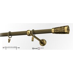 Galerie simpla striat SEVILLA 19 mm - aur antic