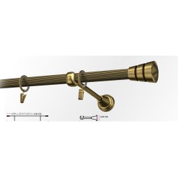 Galerie simpla striat CORSO 19 mm - aur antic