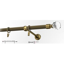 Galerie simpla striat KULA CRYSTAL 19 mm - aur antic