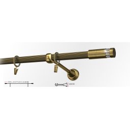 Galerie simpla striat XANTOS 19 mm - aur antic
