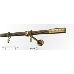 Galerie simpla striat ALLURE 19 mm - aur antic