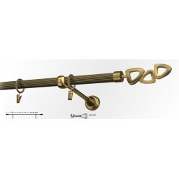 Galerie simpla striat LILLET 19 mm - aur antic
