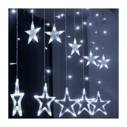 Brilagi - Perdea luminoasă LED pentru exterior, 123 LED, 3xAA/USB, 3 m, IP44, alb rece