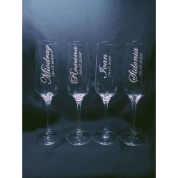 Set 4 pahare nunta personalizate prin gravura, miri & nasi, din Cristal - KLTM210010