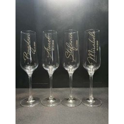 Set 4 pahare nunta personalizate prin gravura, miri & nasi, din Cristal - KLTM210009