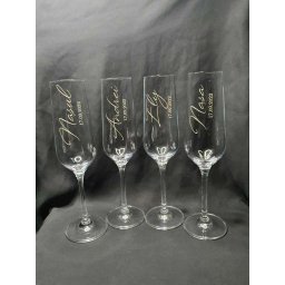 Set 4 pahare nunta, personalizate prin gravura, miri & nasi, din Cristal - KLTM210007