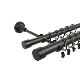 Galerie dubla Capacel negru 25/19mm