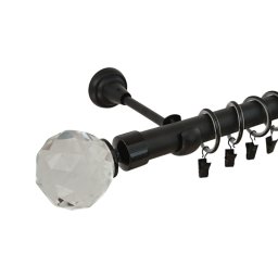 Galerie metalica simpla Kula Crystal 25 mm negru