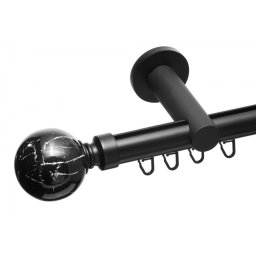 Galerie metalica simpla teava profil Ball 25 mm negru