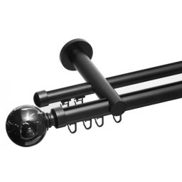 Galerie metalica dubla teava profil Ball 25/19 negru