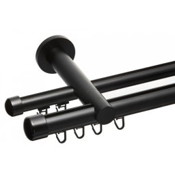 Galerie metalica dubla teava profil Dop negru 25/19 negru