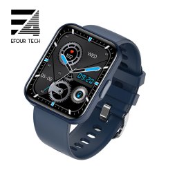Ceas smartwatch unisex, ritm cardiac, oxigen sange, tensiune arteriala, Efour Tech E21, albastru