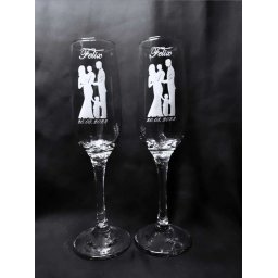 Set 2 pahare botez, personalizate prin gravura, din Sticla - KLTM210026