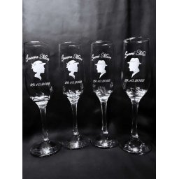 Set 4 pahare nunta, personalizate prin gravura, pentru Socri, din Sticla - KLTM210025