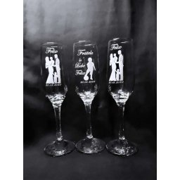 Set 3 pahare botez, personalizate prin gravura, parinti si fratior, din Sticla - KLTM210021