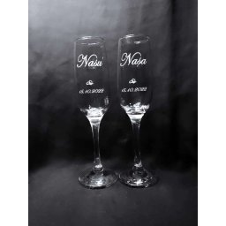 Set 2 pahare nunta, personalizate prin gravura, pentru Nasi, din Sticla - KLTM210018